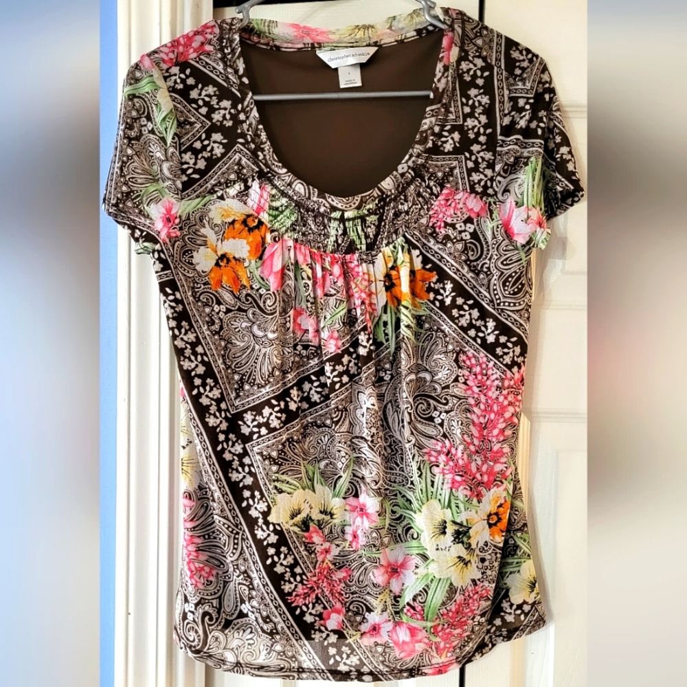 CHRISTOPHER & BANKS WOMENS S BLOUSE  EUC
